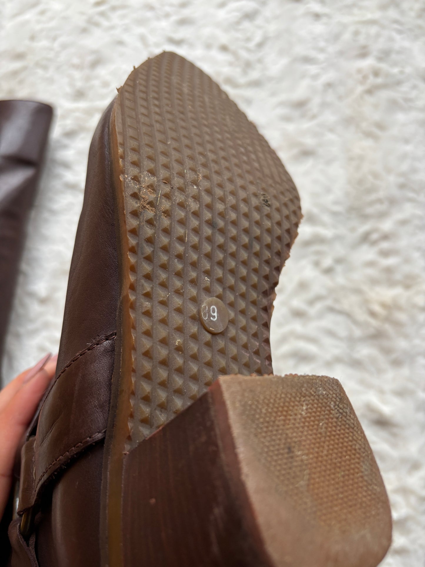 Vintage 90's Harness Detail Leather Cowboy Boots