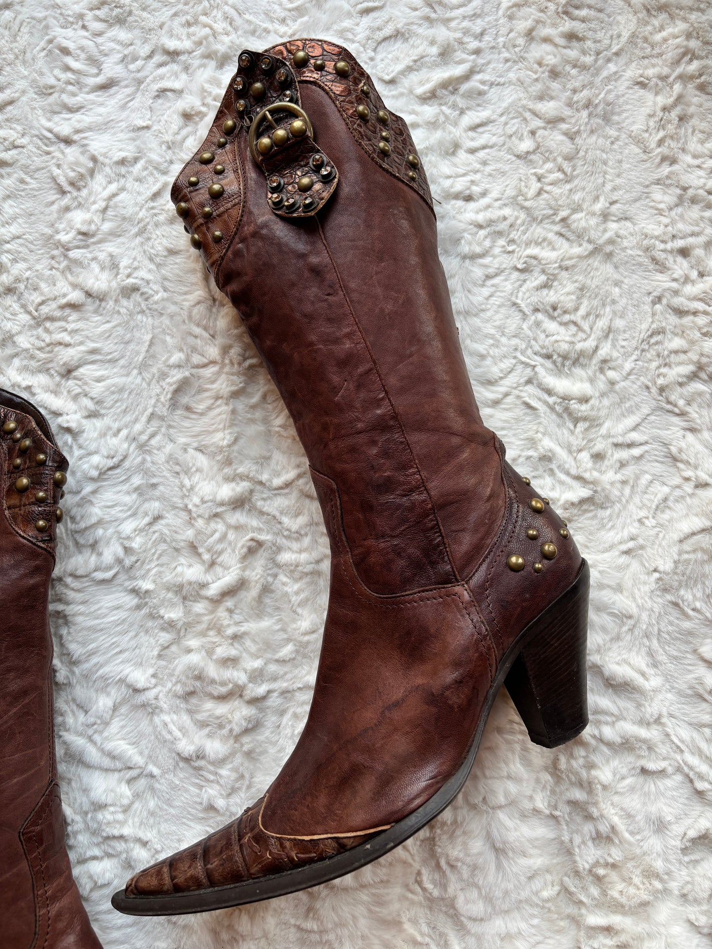 Vintage Moda in Pelle Leather Cowboy Boots