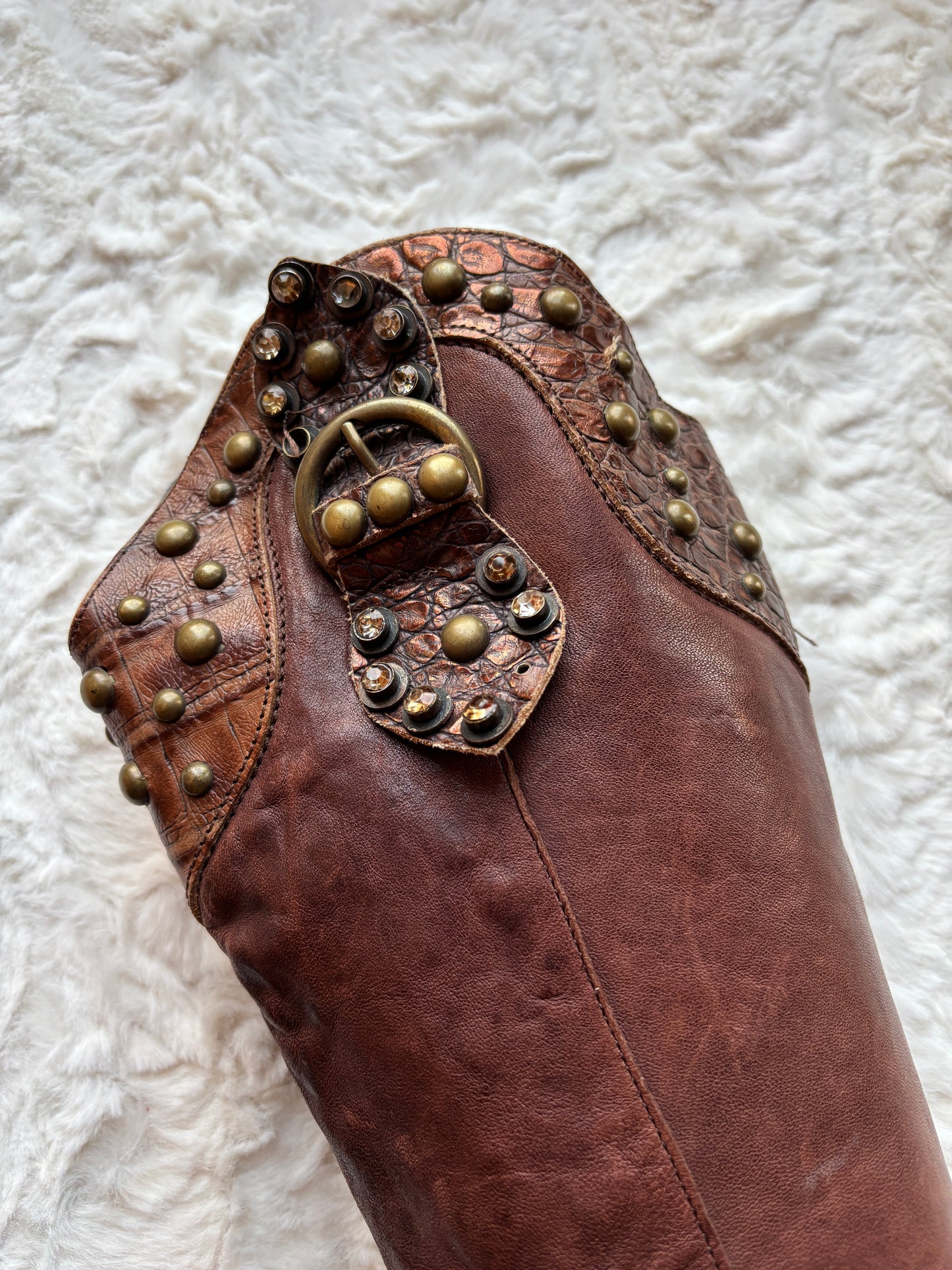 Vintage Moda in Pelle Leather Cowboy Boots
