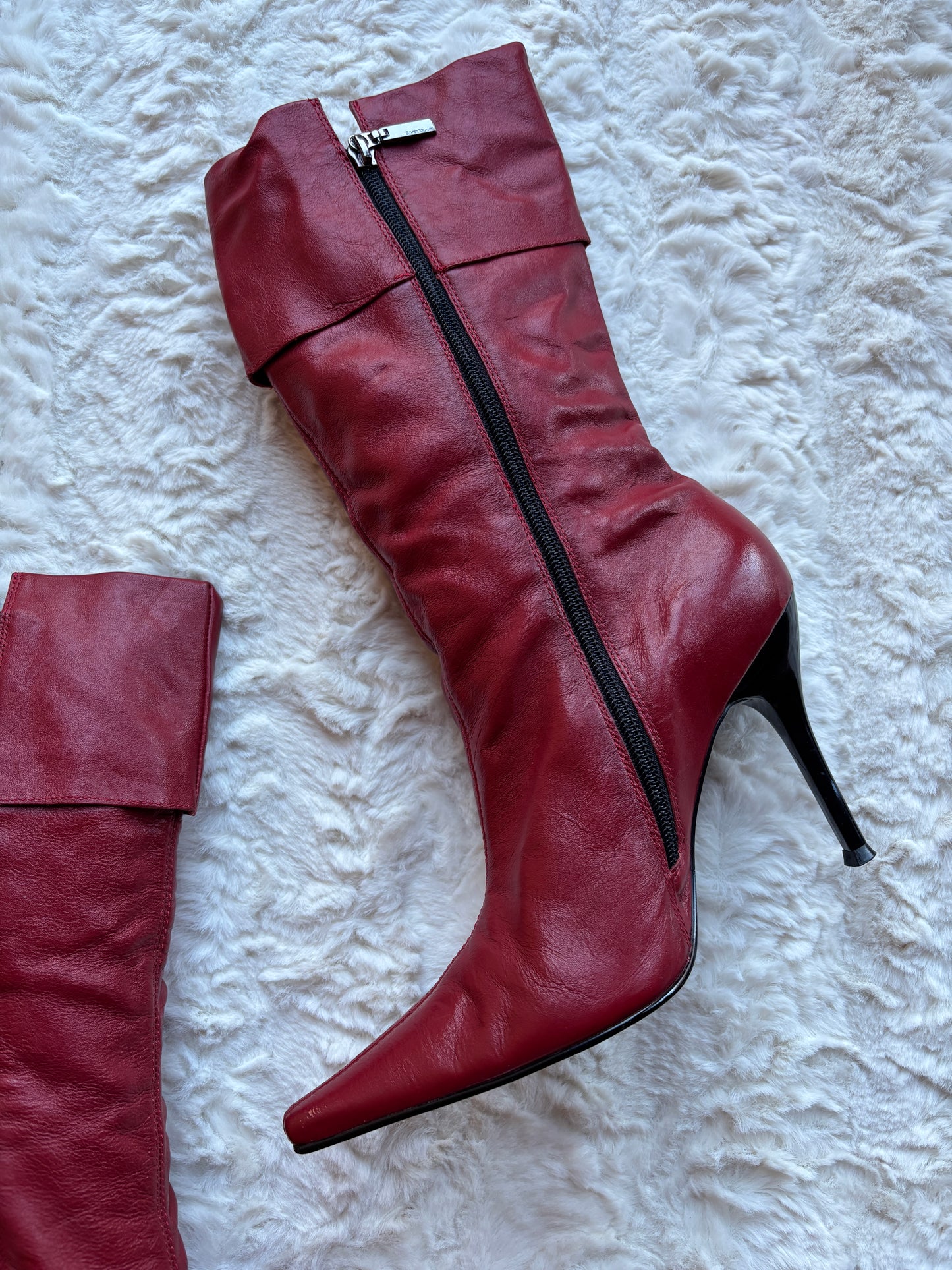 Vintage Y2K River Island Studded Leather Stiletto Boots