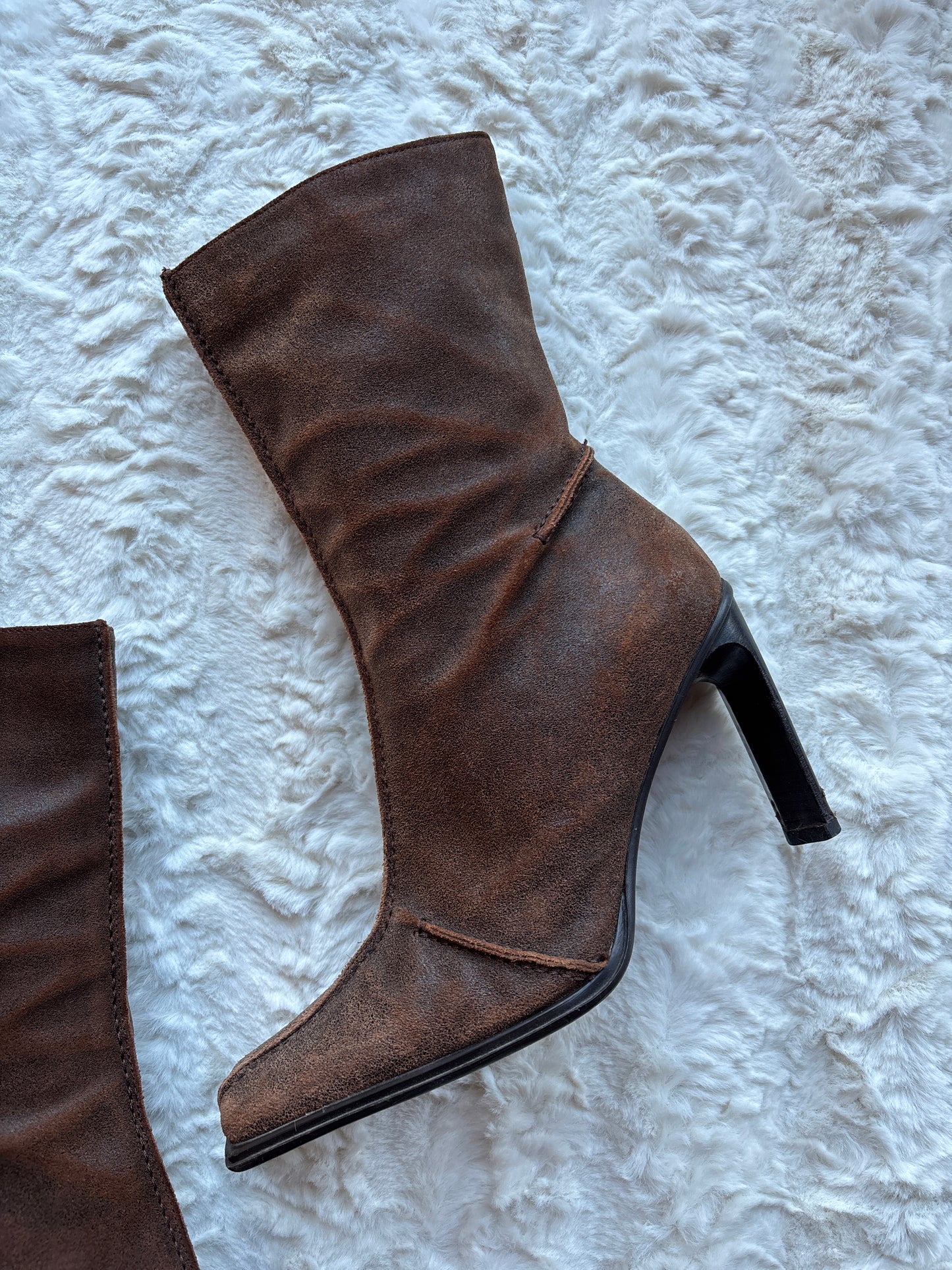 Vintage 90's Bronx Suede Leather Heeled Boots
