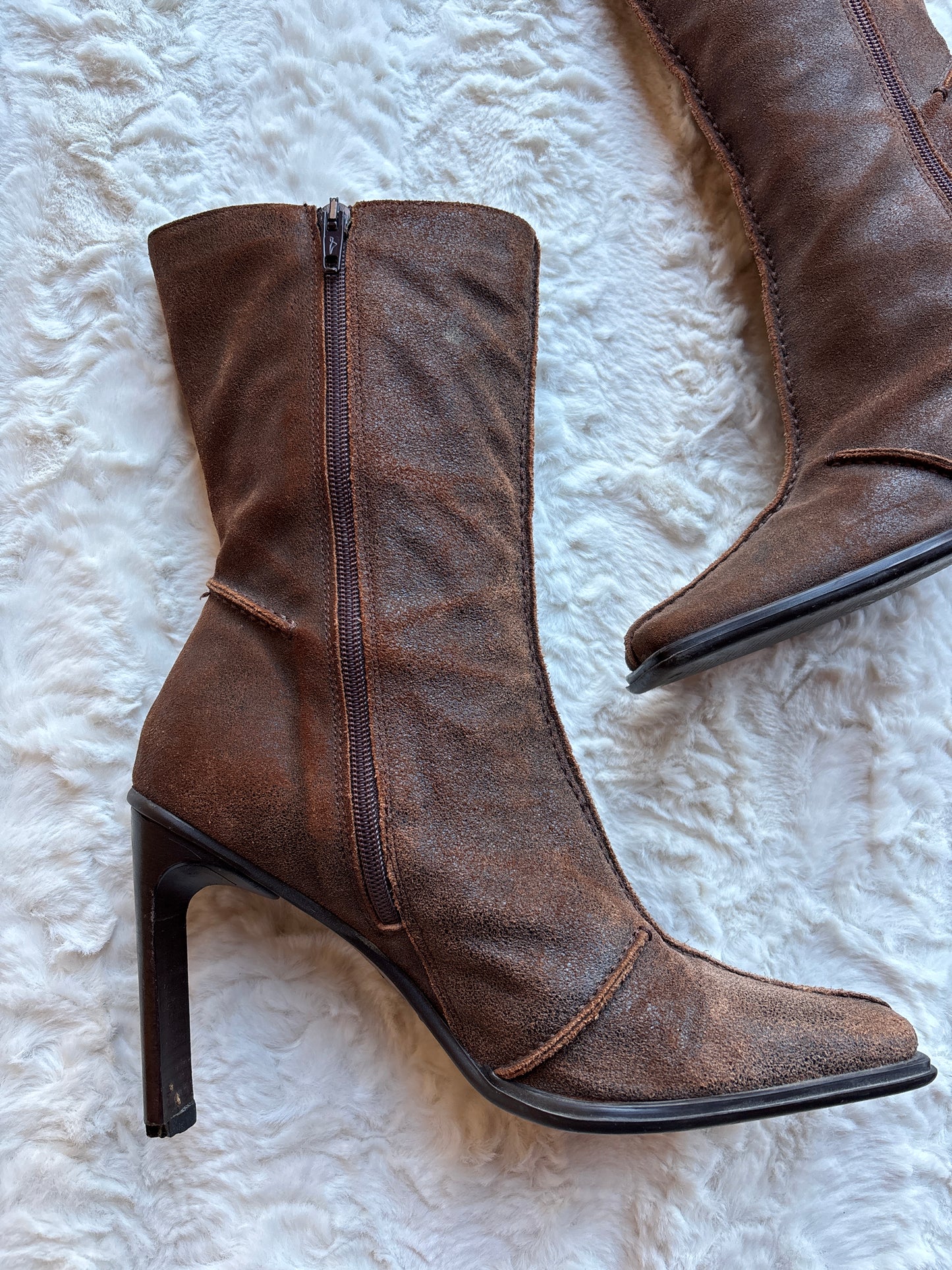 Vintage 90's Bronx Suede Leather Heeled Boots