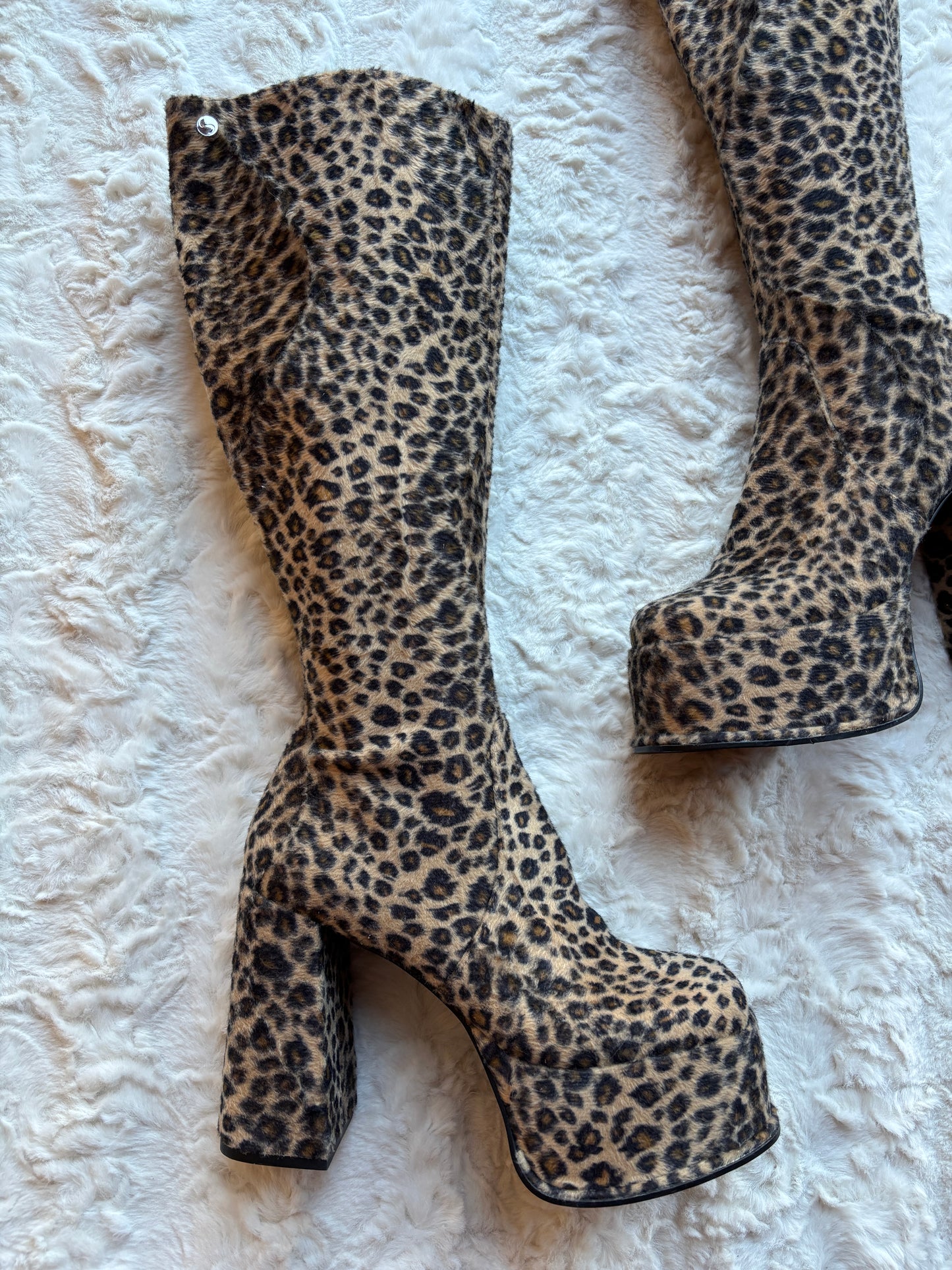 Vintage 90's Shelly's London Leopard Print Platform Boots