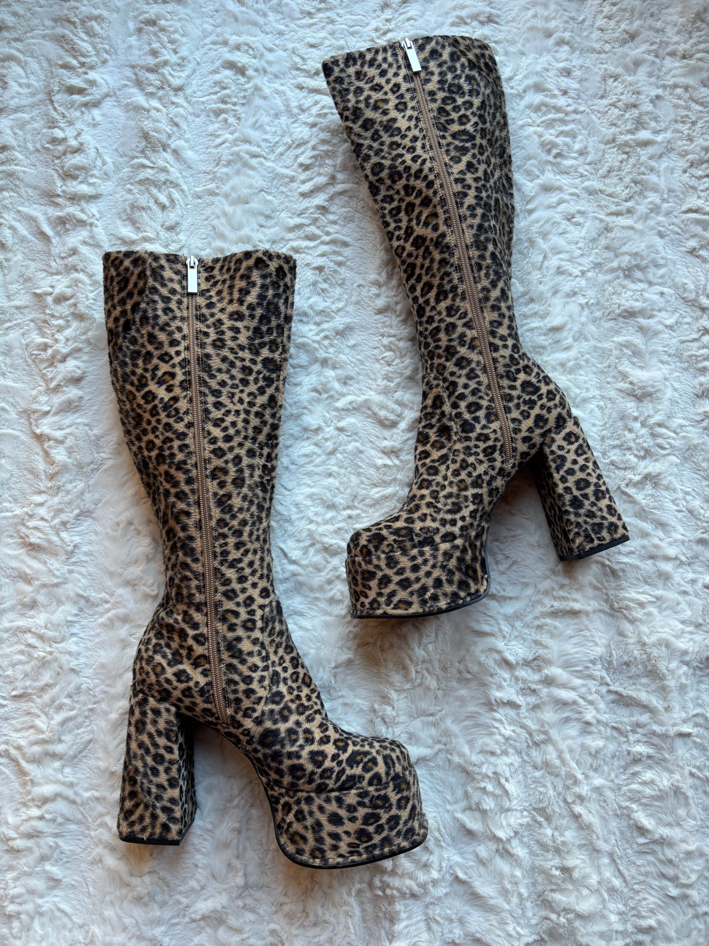 Vintage 90's Shelly's London Leopard Print Platform Boots