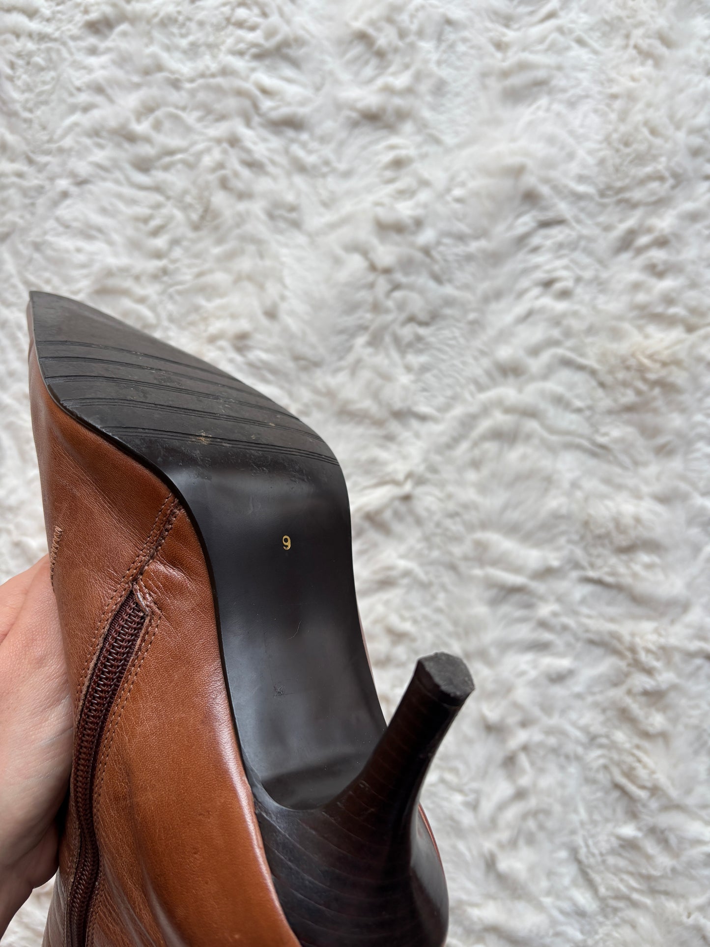 Vintage Y2K Faith Leather Kitten Heel Boots