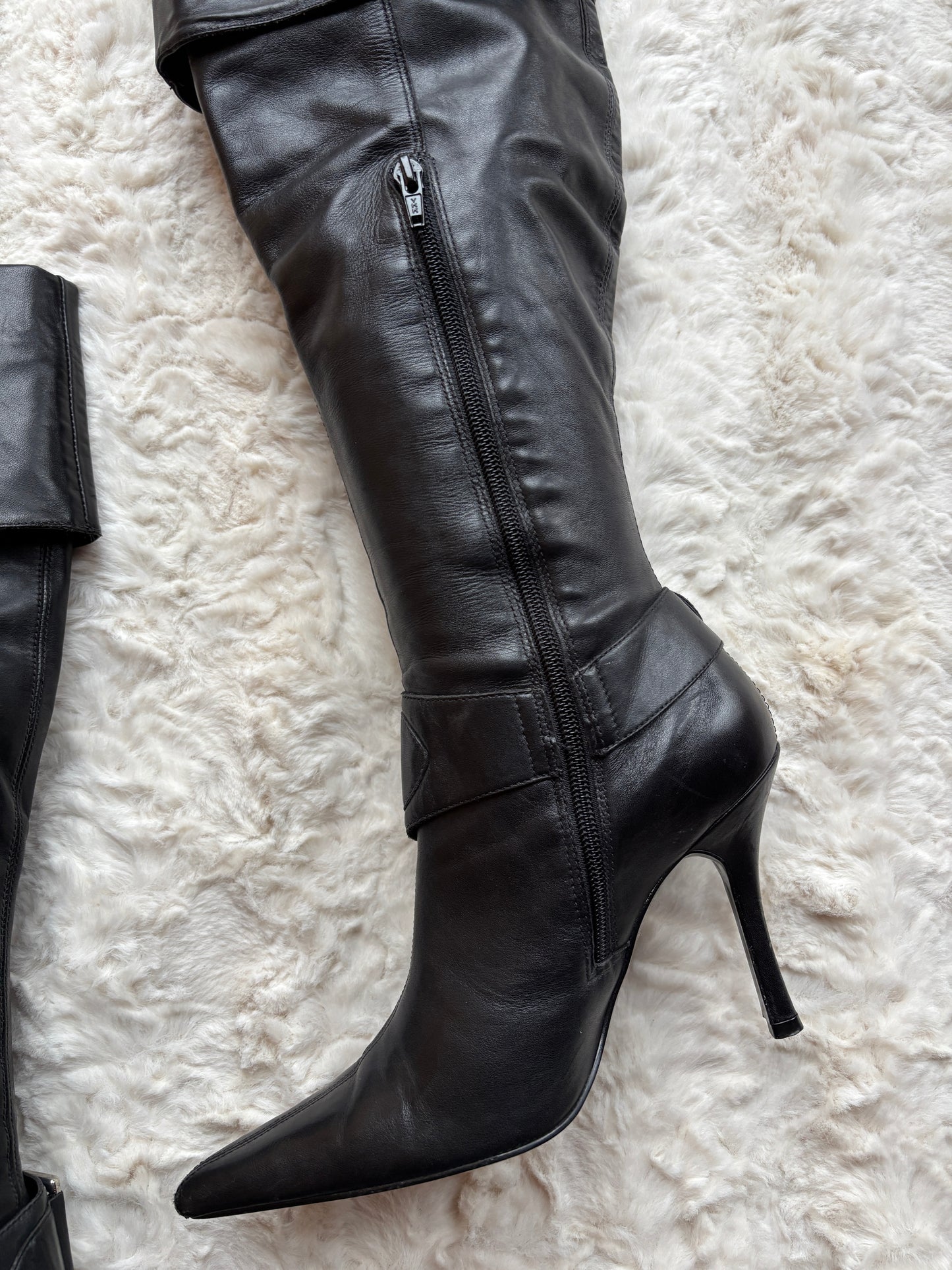 Vintage Y2K Dune Buckle Detail Stiletto Boots