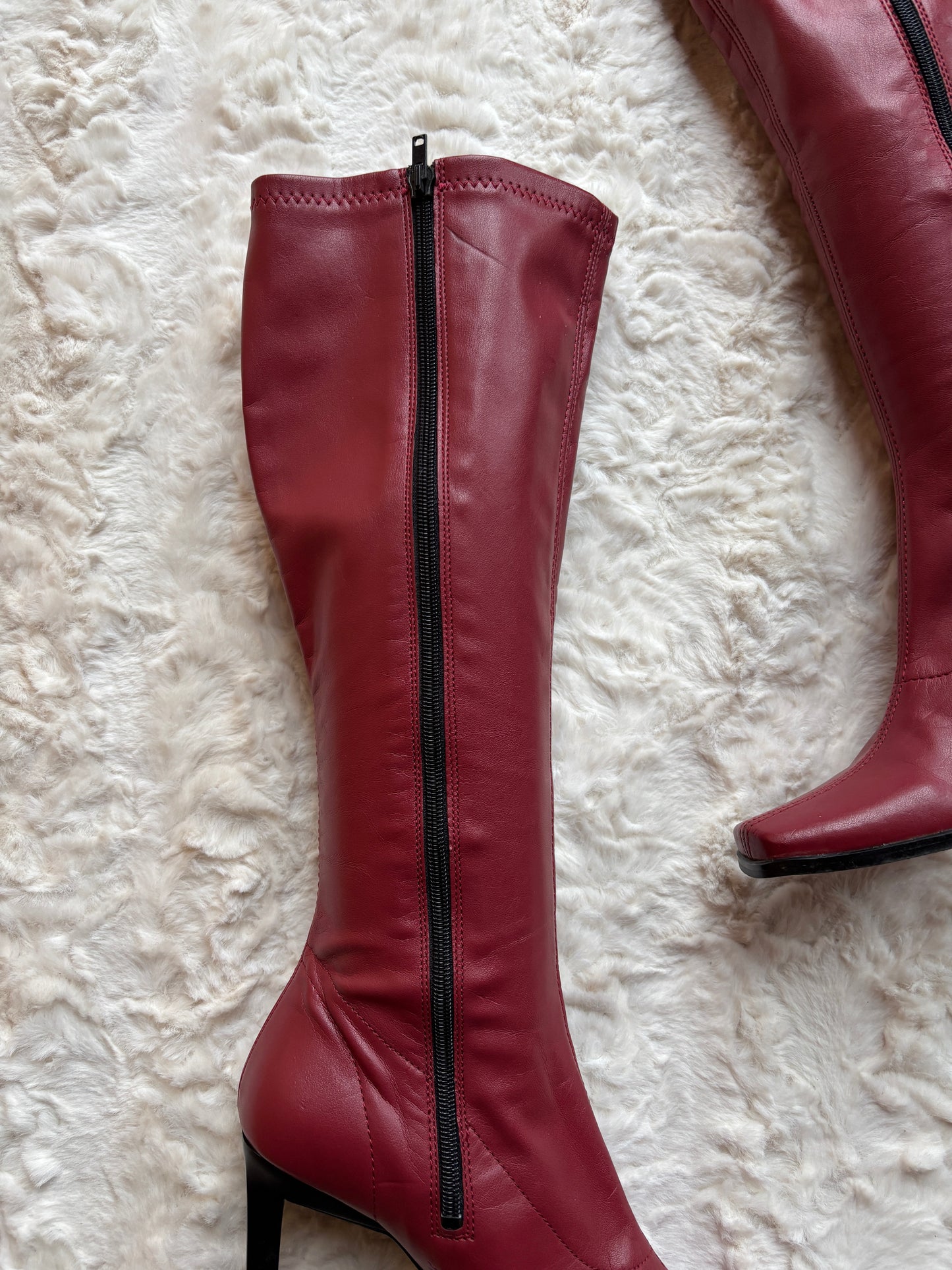 Vintage Y2K Milano Moda Faux Leather Block Heel Boots