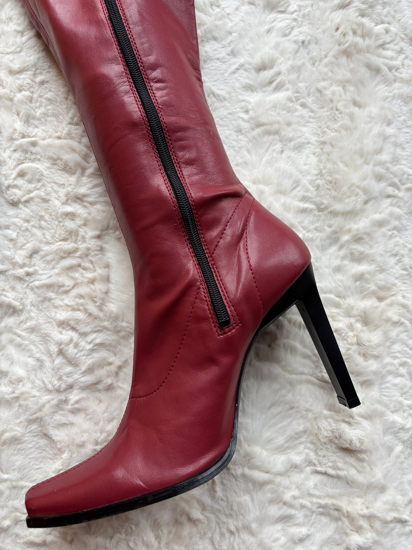 Vintage Y2K Milano Moda Faux Leather Block Heel Boots