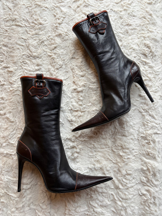 Vintage Iconé Leather Stiletto Heel Boots