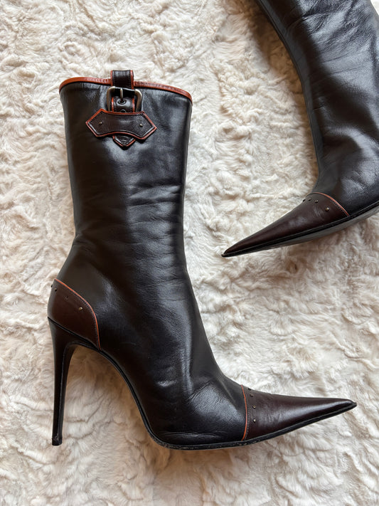 Vintage Iconé Leather Stiletto Heel Boots